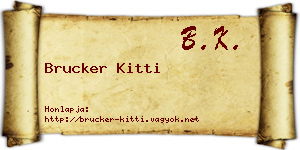Brucker Kitti névjegykártya